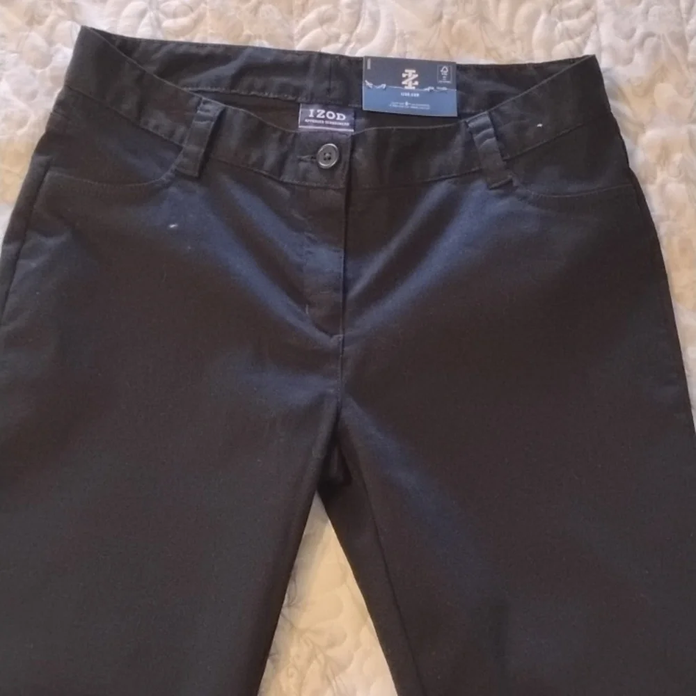 IZOD Approved Schoolwear Junior Stretch Black Plants, Size: 3, NWT
